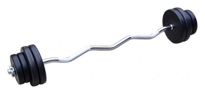 Штанга розбірна W-подібна Rn-Sport 20 кг із пластиковим покриттям., RNS_BB-W20