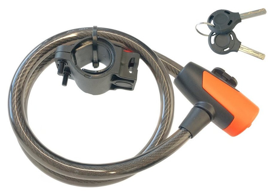 Замок для велосипеда тросовый Tempesta KEY LOCK Black/orange (FSD-LK127005), RCH_14324