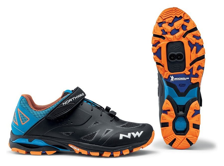 Туфли велосипедные Northwave SPIDER 2 M 41 (8.5US) Black/blue/orange (80153009) O, RCH_18420
