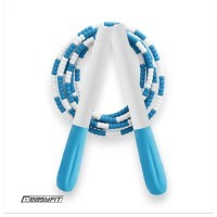 Бісерна скакалка EasyFit  FreeRope 2,7 м (біло-блакитна)