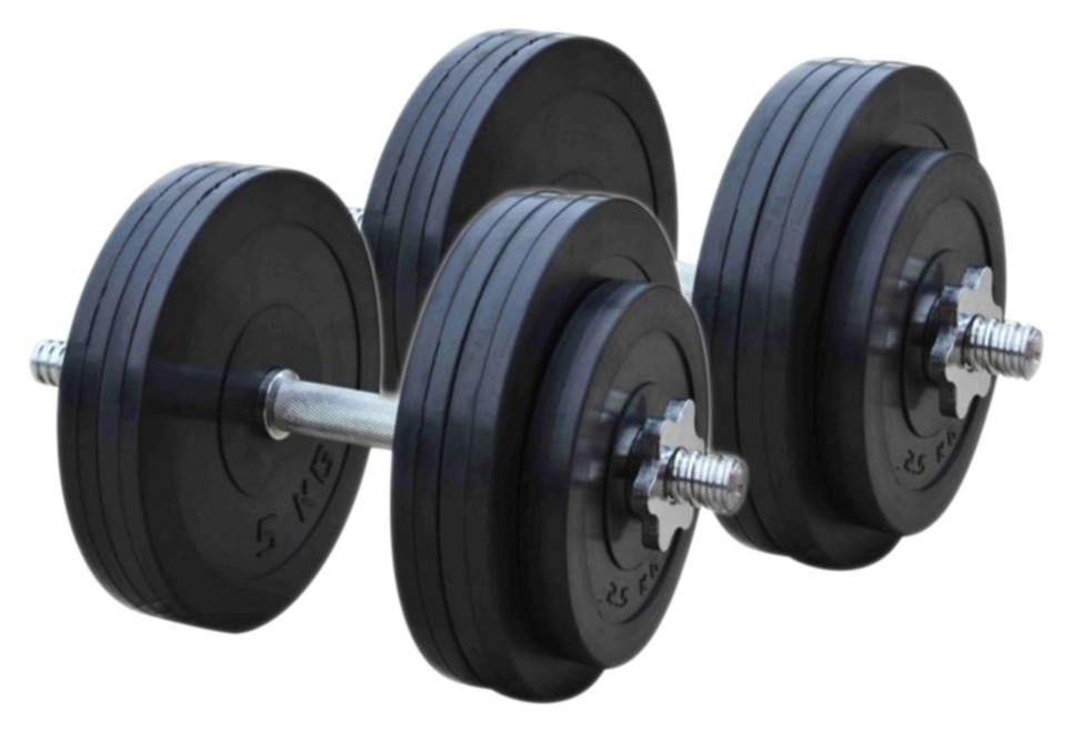 Гантели наборные резиновые Rn-Sport (2 шт) по 26 кг., RNS_RN_OD2х26