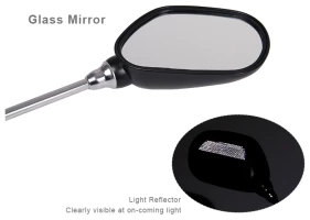 Дзеркало з кріпленням на кермо Пластик BEcool BC-BM106 чорний зі сріблястим