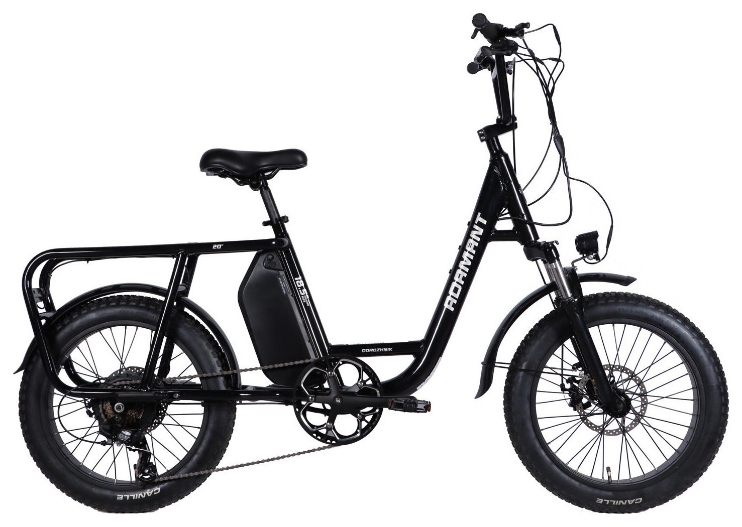 Велосипед с электроприводом 20" AL Dorozhnik ADAMANT DD FR рама-18,5" 48B 17.5А*ч 500Вт черный 2026, ELB-D-20-077