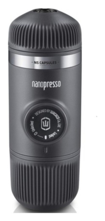 Портативна еспресо-кавоварка Wacaco Nanopresso сіра, механічна, для меленої кави, FNR_WNANOGR