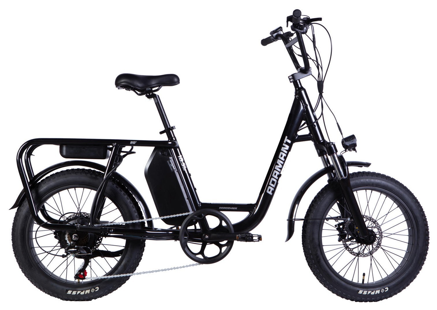 Велосипед с электроприводом 20" AL Dorozhnik ADAMANT HDD рама-18,5" 48B 17.5А*ч 750Вт черный 2026, ELB-D-20-079