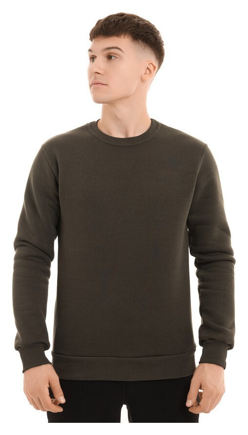 Світшот чоловічий однотонний хакі Pobedov 007 ЗИМА, POB_00000000647