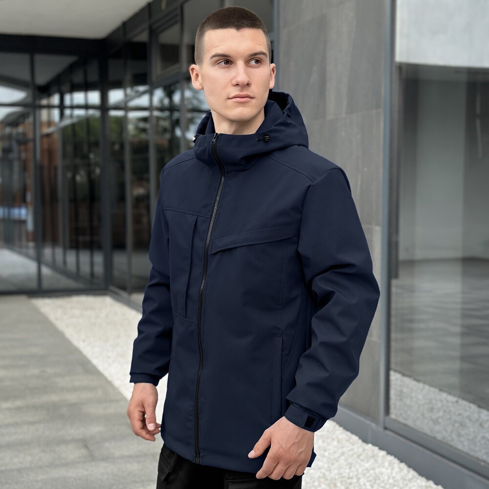 Темно-синя чоловіча повсякденна куртка на весну і осінь Pobedov Shum, POB_00000006520