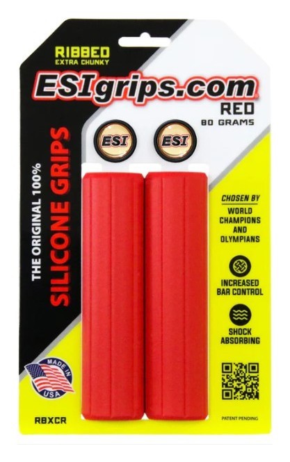 Гріпси ESI Ribbed Extra Chunky Red Silicone Bicycle Grips, OBOD_RBXCR