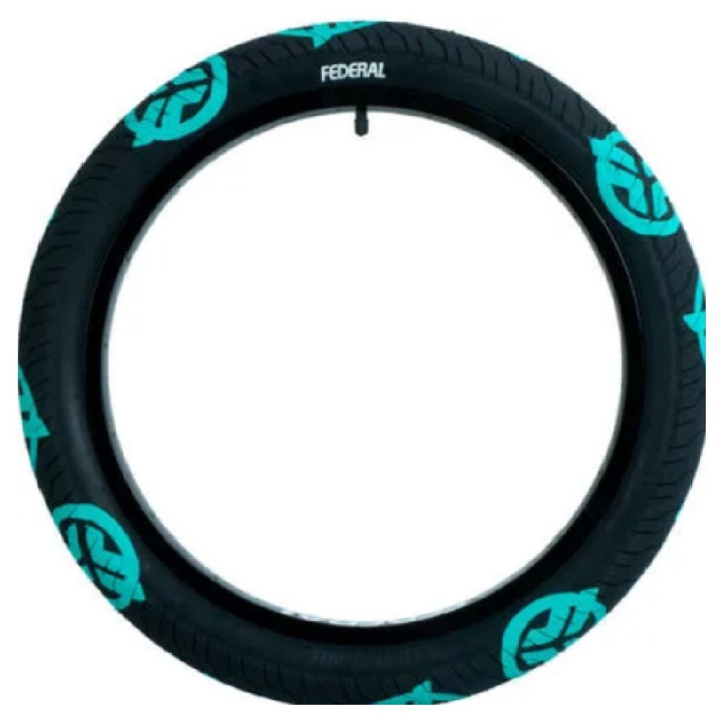 Покришка Federal Command LP - чорна з бірюзовим логотипом на протекторі 2.40", VELD_TYFE004-TE1-2400