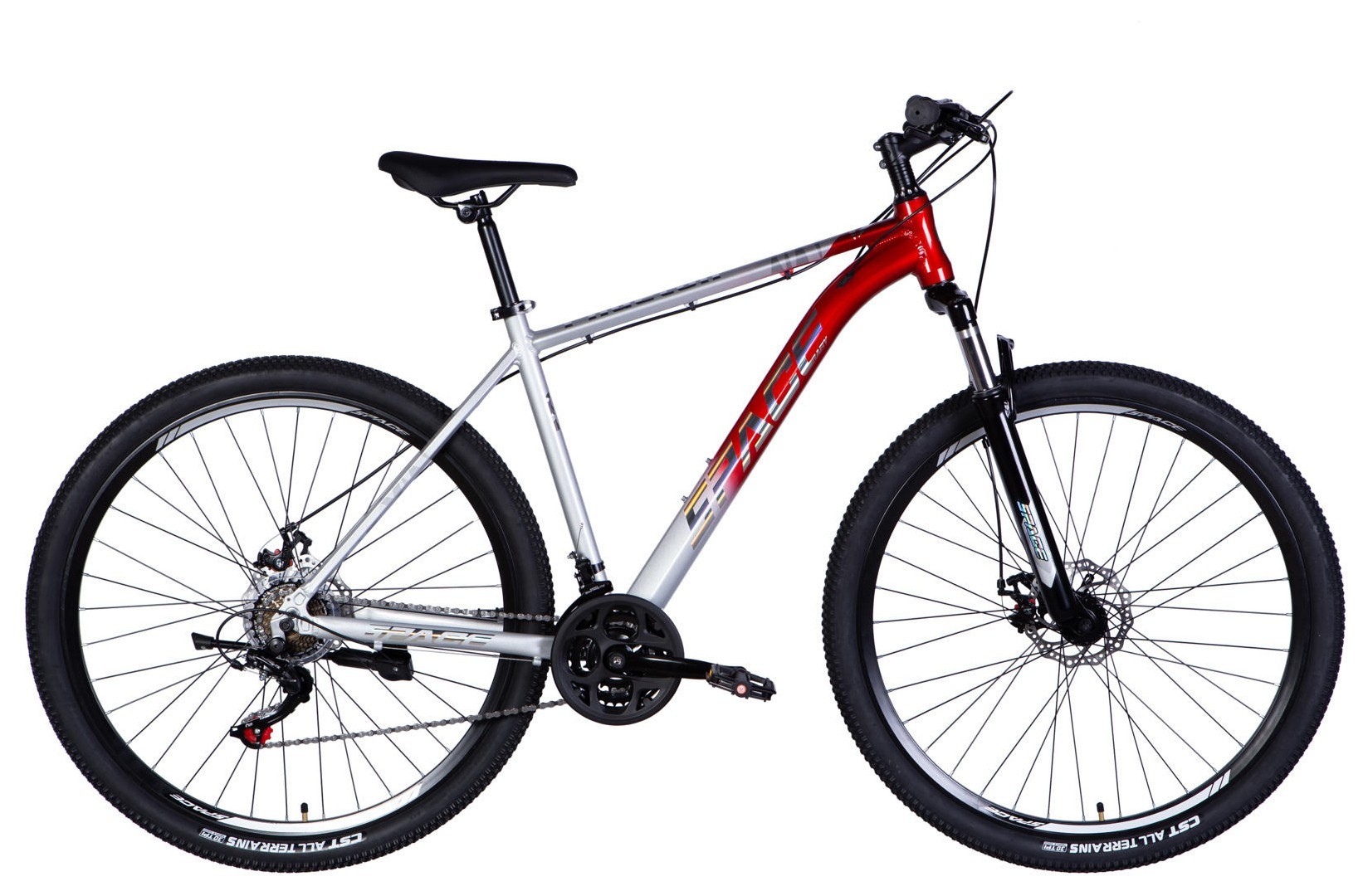Велосипед AL 29" SPACE PHAETON DD FR рама-20" серебристо-красный 2026, OPS-SP-29-187