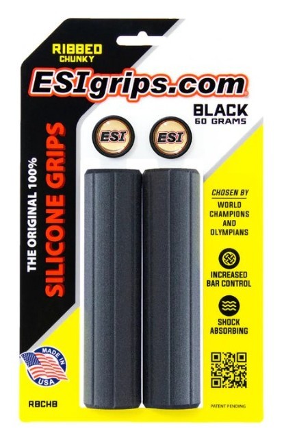 Грипсы ESI Ribbed Chunky Black Silicone Bicycle Grips, OBOD_RBCHB