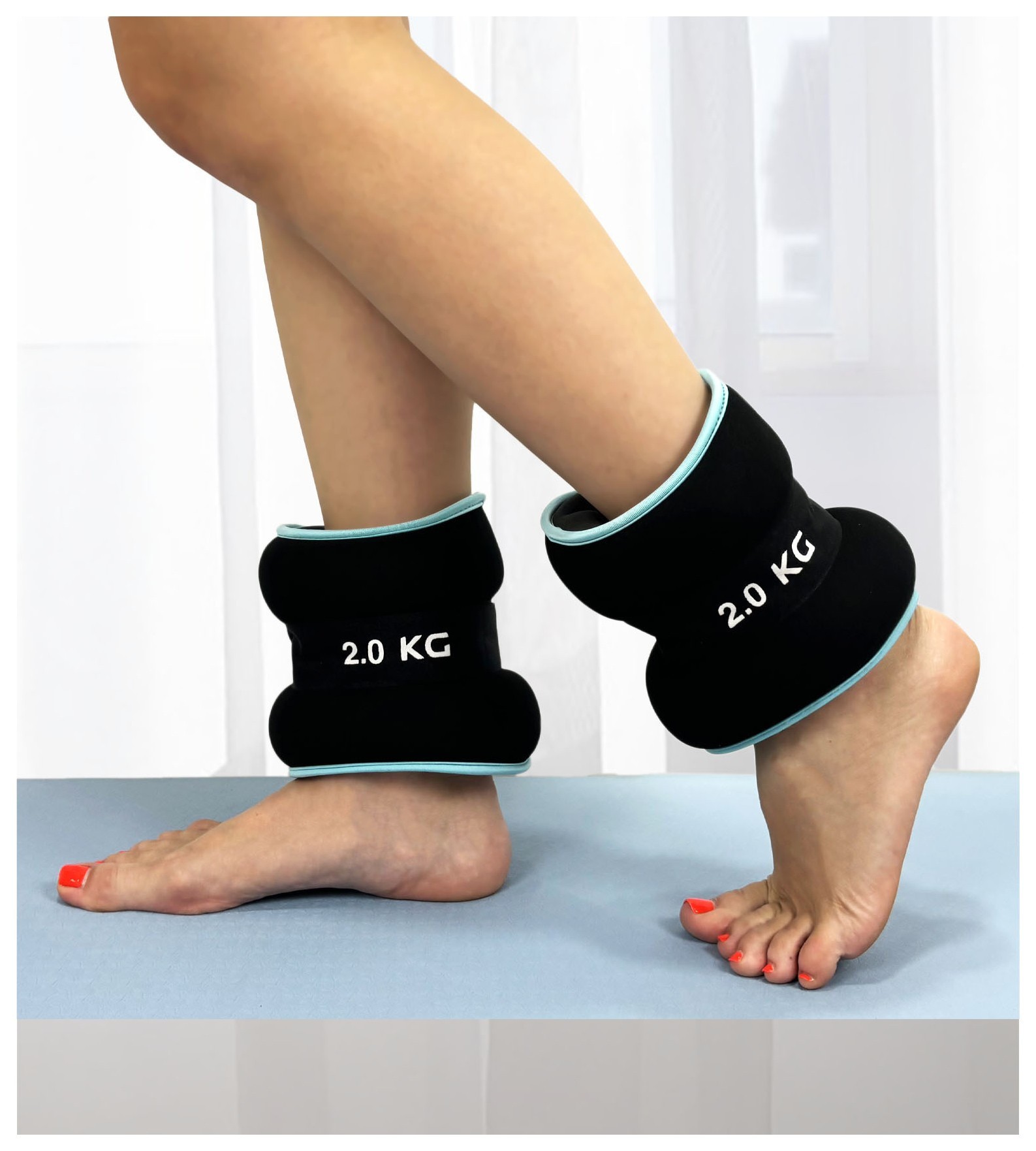 Утяжелители EasyFit Comfort 2 кг для ног и рук с металлом (пара), EFIT_EF-1020-BE