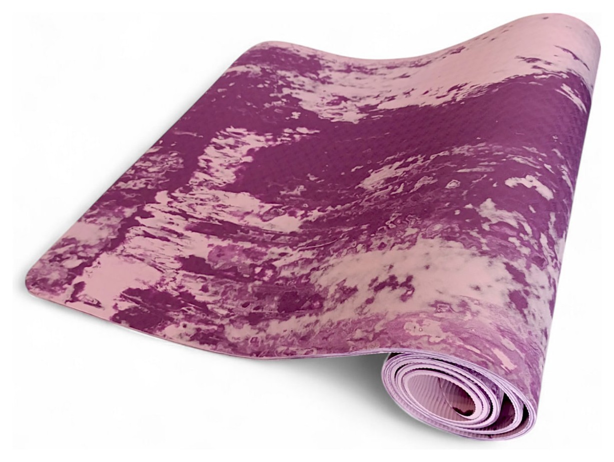 Килимок для йоги «TPE» принт Bavar Sport сиреневий, BVR_4832832