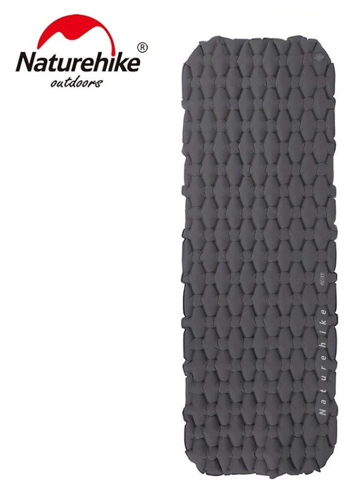 Матрас туристический одноместный надувной Naturehike FC-10 NH19Z001-P, 195х59х65 мм, графитовый для кемпинга., FNR_6927595735336
