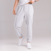 Мужские брюки джогеры с карманами серые меланжевые Pobedov 95