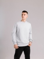 Свитшот мужской однотонный серый меланж Pobedov 001