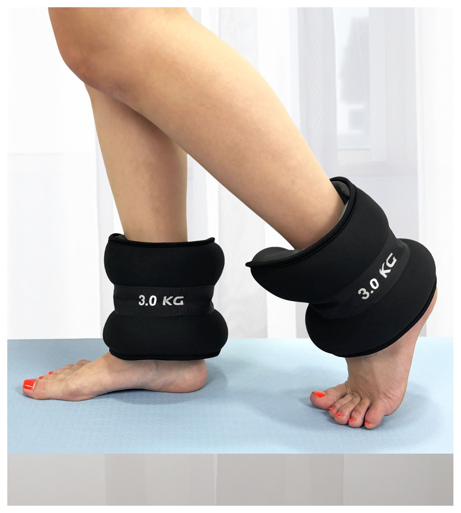 Утяжелители EasyFit Comfort 3 кг для ног и рук с металлом (пара), EFIT_EF-1030-BK