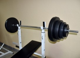 Штанга RN-Sport на 50 кг + Рукавички. ABS покриття млинців