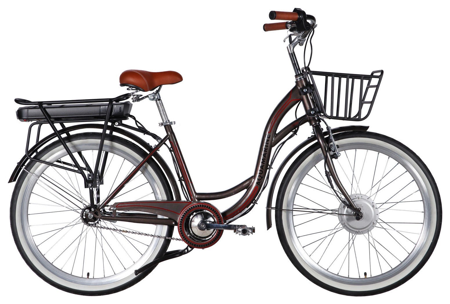 Велосипед уцененный с электроприводом 26" ST Dorozhnik eAQUAMARINE BH рама-17" 36B 13А*ч 500Вт серый YS 7810 с корзиной 2026, STK-D-26-454