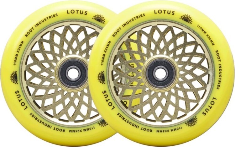 Колеса для трюкового самокату Root Lotus Pro 110mm (пара) - Radiant Yellow, FRD.039447