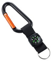 Munkees 3228 карабин 8 mm with strap, compass, keyring black