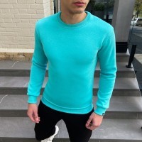 Свитшот мужской однотонный ментоловый Pobedov 007 ЗИМА