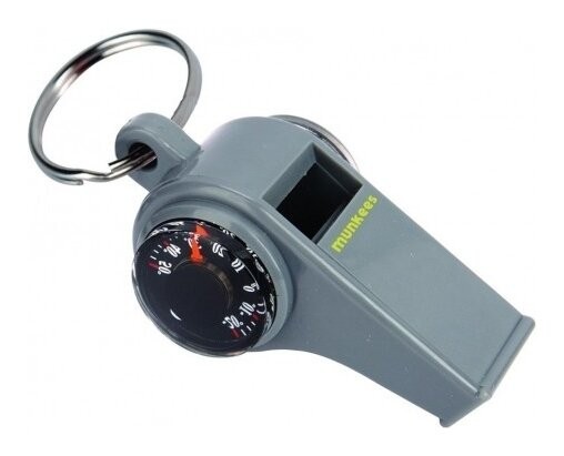Munkees 3339 брелок-свисток 3 Function Whistle grey, 3339-GY