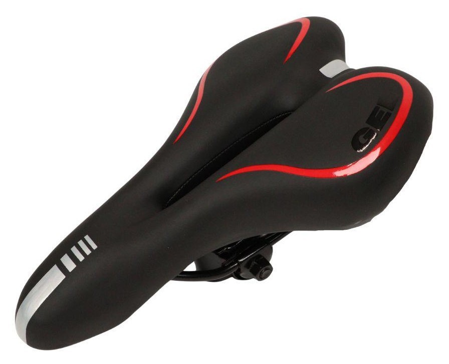 Сідло з замком 280*160 мм AZ-030 чорний з червоним, SAD-703