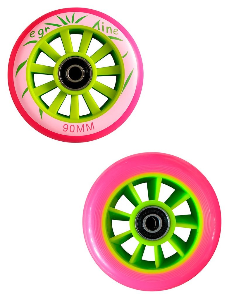 Колеса для роликів з підшипниками BAVAR SPORT 90 мм, рожеві (набір 4 шт.) (розовий), BVR_4922896