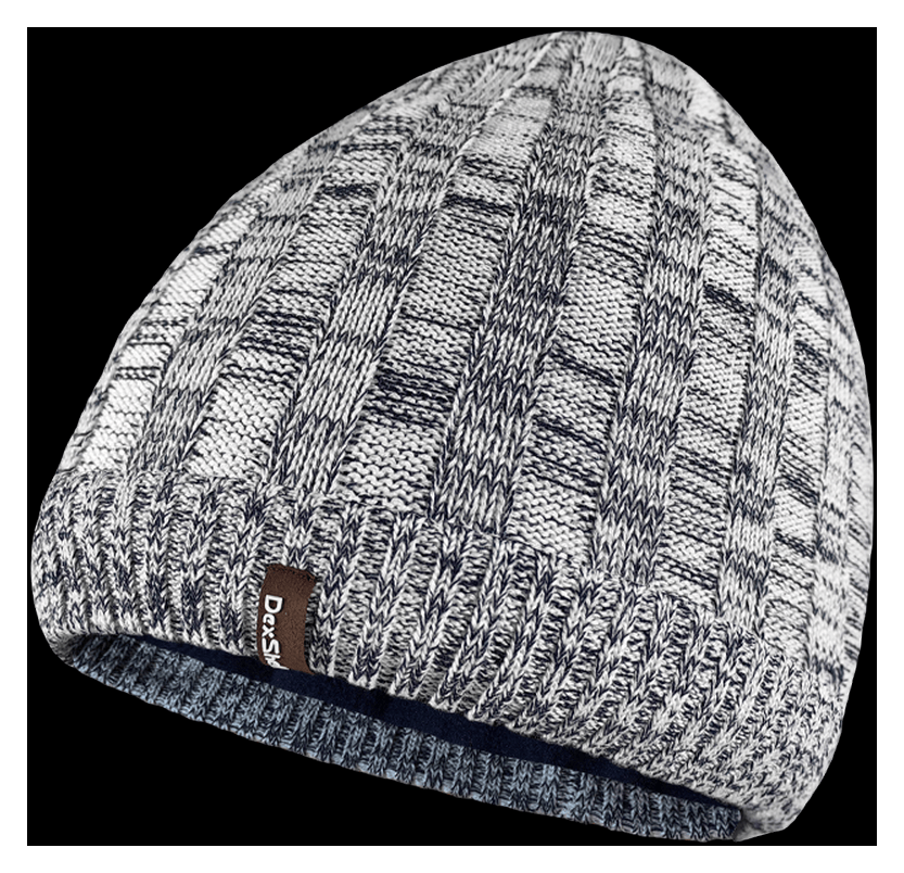 Водонепроникна шапка Dexshell Heathered Rib Knit Beanie, onesize (56-58 см), біло-сіра, FNR_DH32405MBL