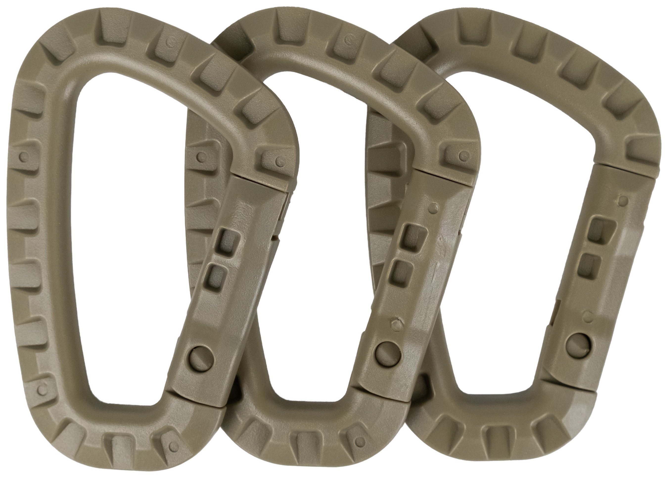 Набір карабінів пластикових Tramp 3 шт coyote UTRA-304, UTRA-304-coyote