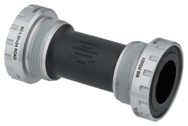 Каретка без валамм 68/70 под полуось (Hollowtech II) SHIMANO BB-RS501 серый с черным (серый с черным), BBS-035