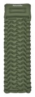 Матрас туристический надувной одноместный Naturehike CNK2550WS019, 200х60х6.5 см, зеленый, для кемпинга с мешком для надува.