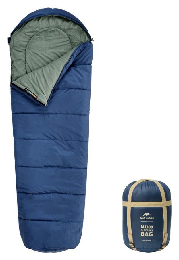 Спальник з капюшоном Naturehike MJ300 CNK2300SD014, темно-блакитний, FNR_6976023923081