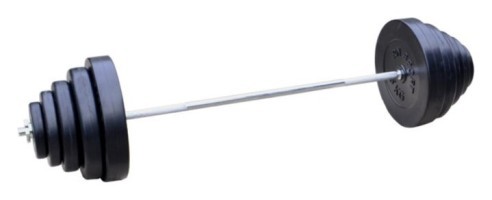Штанга для жиму на 75 кг з хромованим грифом.