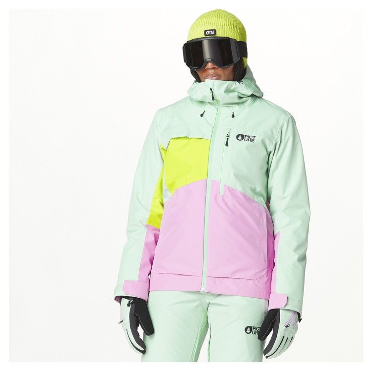 Picture Organic куртка лижна Seen W 2025 silt green-acid lime-orchid L, WVT0369A-L