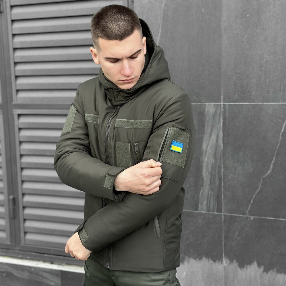 Чоловіча зимова куртка хакі з капюшоном Pobedov Winter Jacket Motive ЗИМА В2, POB_00000006952