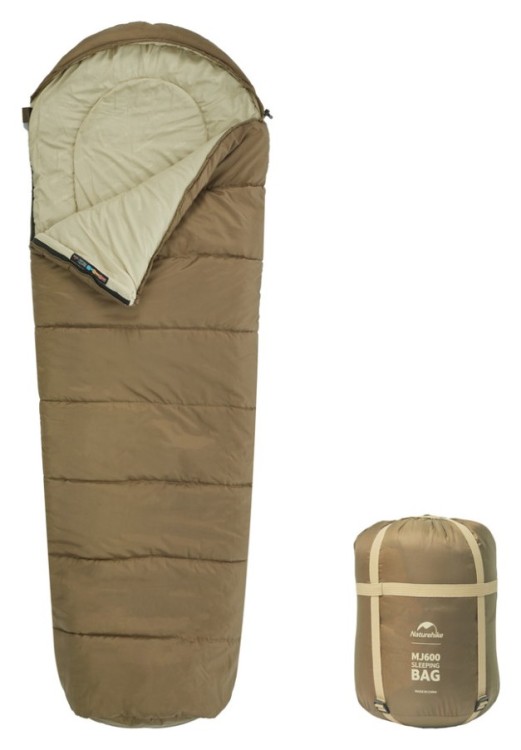 Спальник с капюшоном Naturehike MJ 600 CNK2300SD014, коричневый, FNR_6976023923098