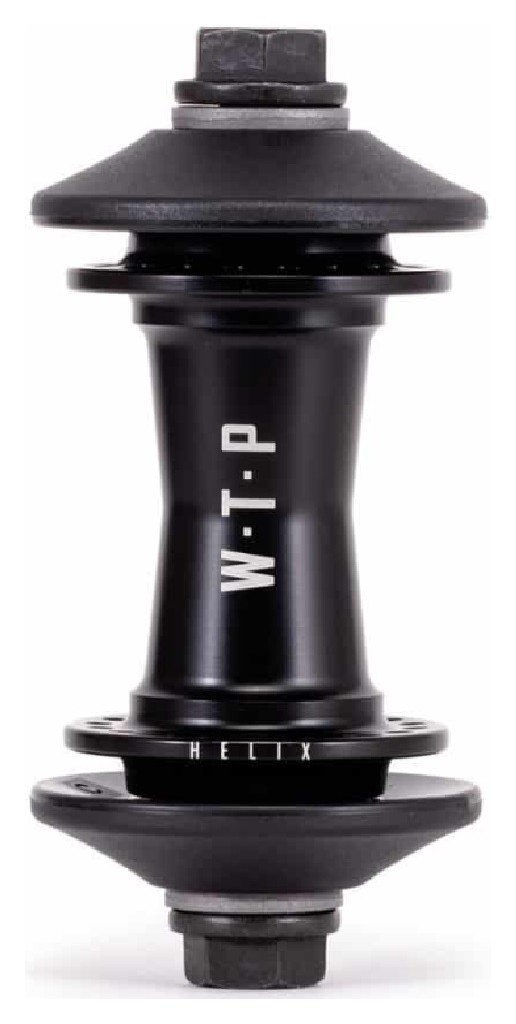 Втулка передняя WeThePeople HELIX Female Axle (на болтах 10мм) 36H с хабгардами – черная, VELD_4055822063975