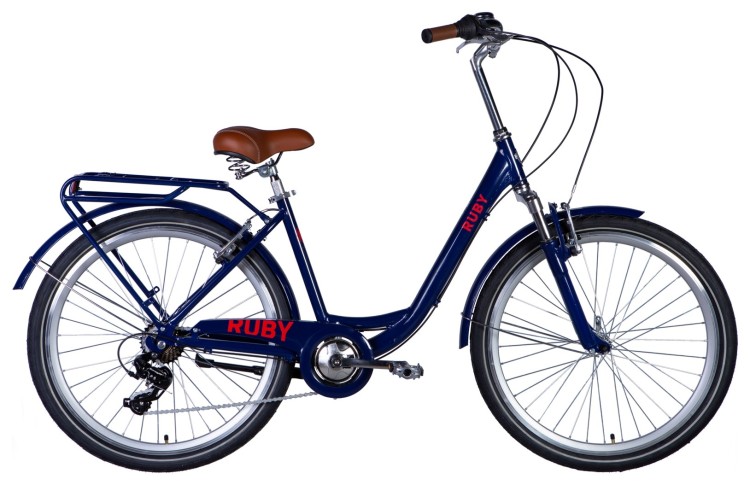 Велосипед уцінений AL 26" Dorozhnik RUBY Vbr FR рама-17" темно-синій 2024, STK-D-26-277