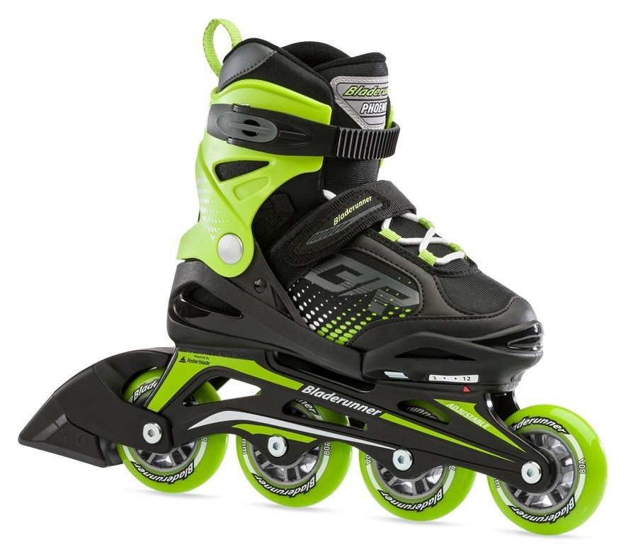 Роликові коньки дитячі Bladerunner PHOENIX M 29-32 (K12.0) 185-205 мм Black/green (0T101000), RCH_11397