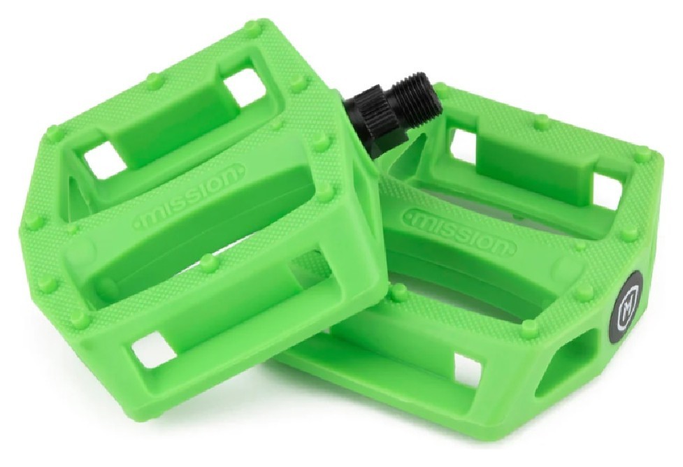 Педали Mission Impulse зеленые, VELD_MN4500GRK