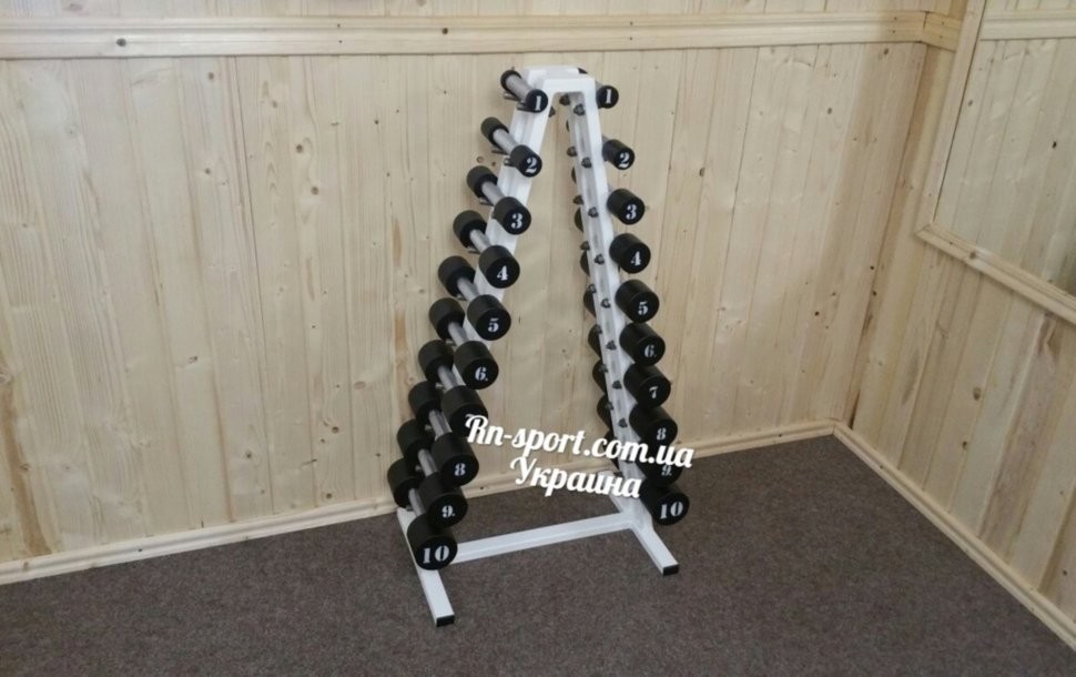 Гантельний ряд 1-10 кг зі стійкою, RNS_DR-1