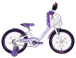 Велосипед ST 18" Formula CHERRY Vbr рама-9" білий з бузковим 2024 крила, дзвоник, корзина