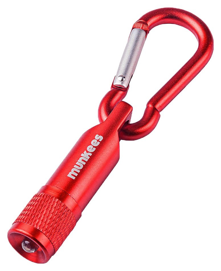 Munkees 1076 брелок-ліхтарик LED with Carabiner red, 1076-RD