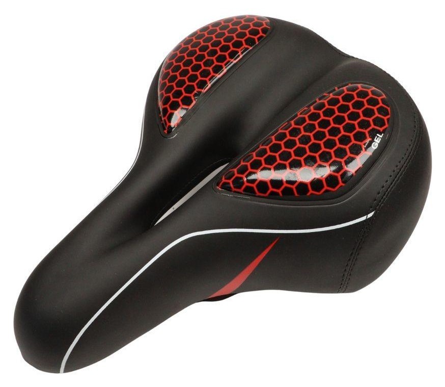 Седло с замком 260*195 мм AZ-N10 черный с красным, SAD-708