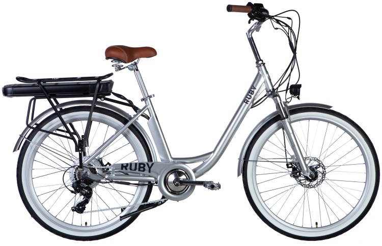 Велосипед с электроприводом 26" AL Dorozhnik eRUBY DD FR рама-17" 48B 12.5А*ч 500Вт светло-серый YS 2425 2025, ELB-D-26-252