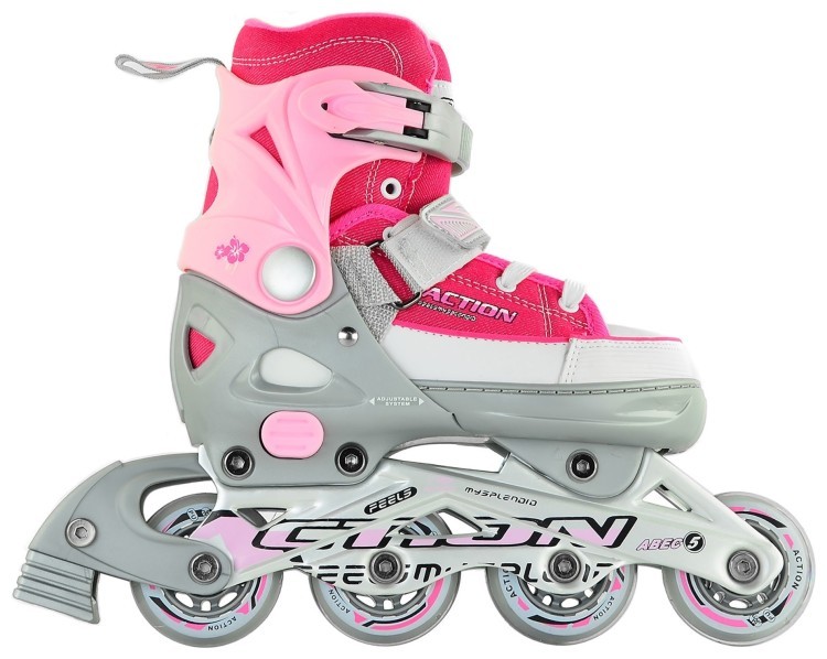 Раздвижные ролики Action ANNY/Pink/33-36, PW-126B-13-2PINK/33-36