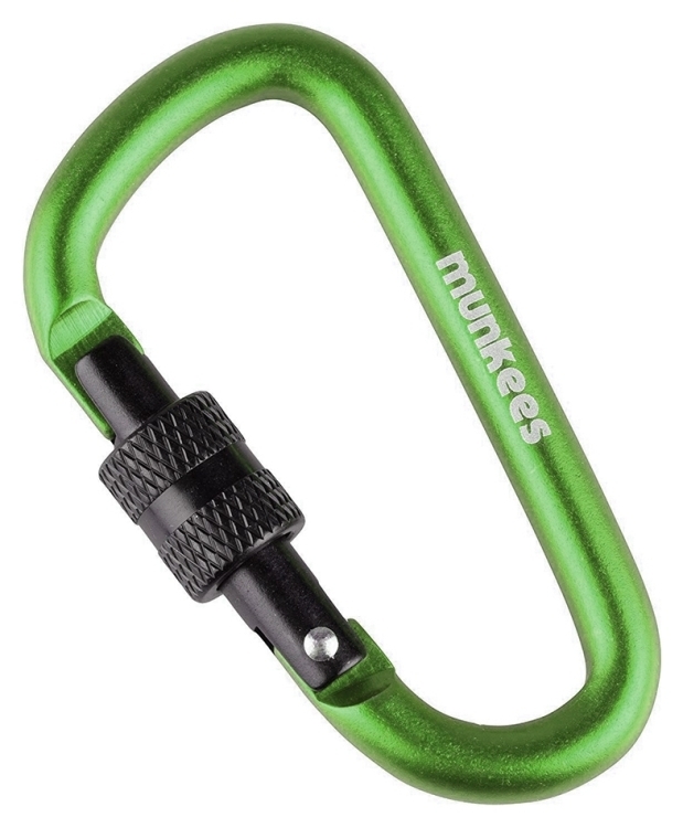 Munkees 3246 карабін D with Screw Lock 6 mm x 60 mm green green, 3246-GG