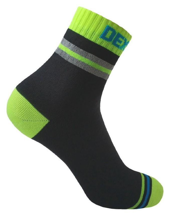 Шкарпетки водонепроникні Dexshell Pro visibility Cycling, р-р XL (47-49), з зеленою смугою, FNR_DS648HVYXL